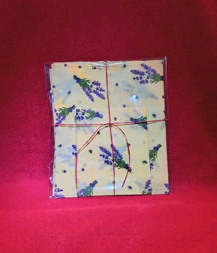 Levendula mintás méhviaszos kendő szett