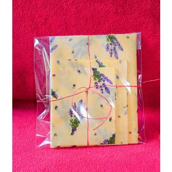 Levendula mintás méhviaszos kendő szett