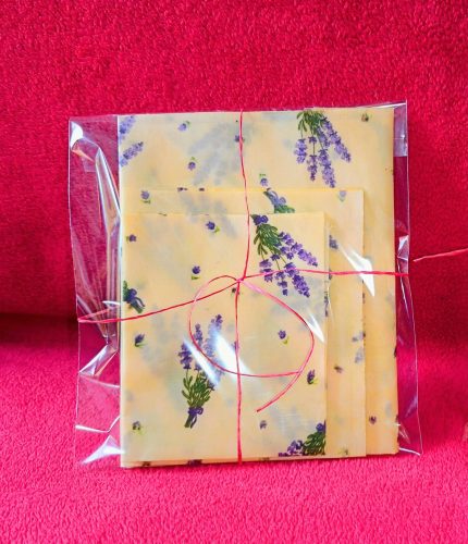 Levendula mintás méhviaszos kendő szett